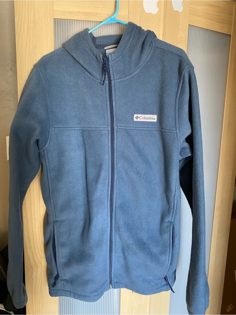 Columbia Womens Blue Full-Zip Hooded Fleece Jacket